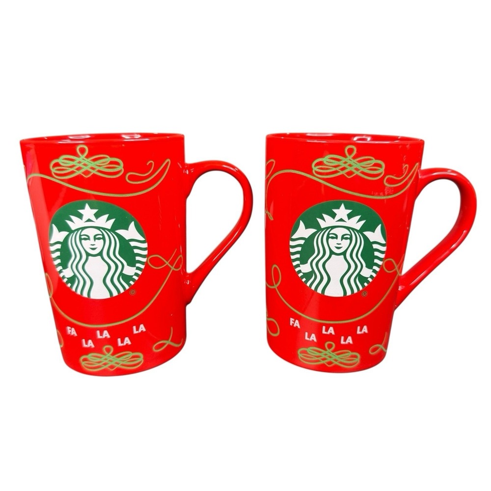 Starbucks Holiday Mugs Christmas Red Set Of 2 Fa La La La La …